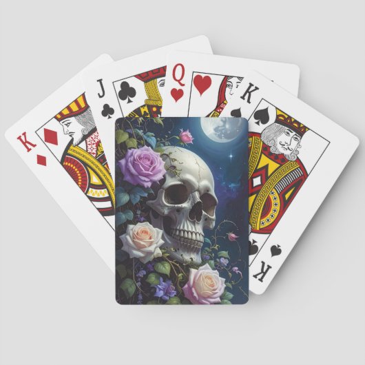 Jeu De Cartes Crâne de Roses au Clair de Lune (dos)