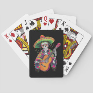 Jeu De Cartes Crâne de squelette de la fête Cinco De Mayo Guitar