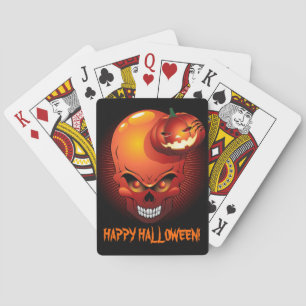 Jeu De Cartes Crâne d'Halloween et cartes de jeu Citrouille