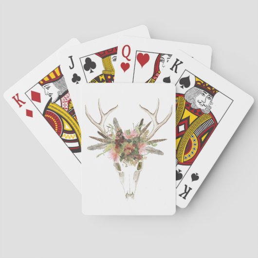 Jeu De Cartes Crâne et fleurs de cerfs (dos)