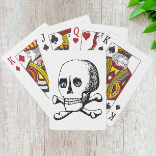 Jeu De Cartes Crâne Et Os Jouant Des Cartes