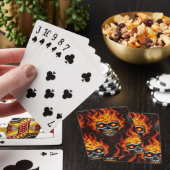 Jeu De Cartes Crâne flamme conception gothique tatouage roche et (In Situ)