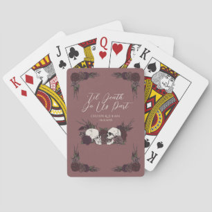 Jeu De Cartes Crâne Floral Mauve Gothique Rose