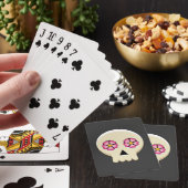 Jeu De Cartes Crâne gothique déplaisant Kawaii avec fleurs (In Situ)