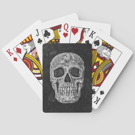 Jeu De Cartes Crâne Gothique Noir Et Blanc Grunge (dos)
