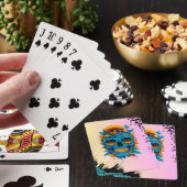 Jeu De Cartes Crâne gothique psychédélique vibrant (In Situ)