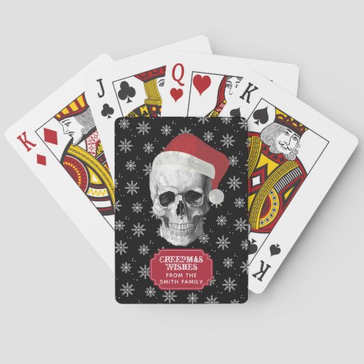 Jeu De Cartes Crâne grunge Père Noël (dos)