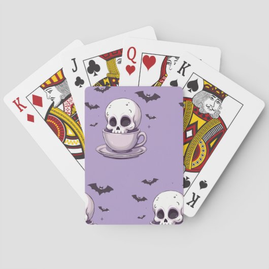 Jeu De Cartes Crâne Pastel Goth dans une tasse à thé (dos)