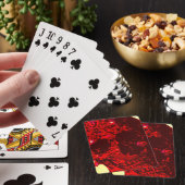 Jeu De Cartes Crâne rouge sang sculpté - (In Situ)