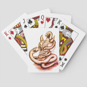 Jeu De Cartes Crâne - Tête diabolique avec serpent