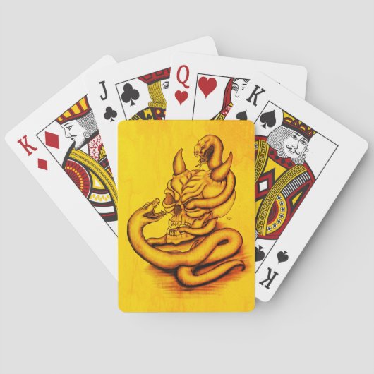 Jeu De Cartes Crâne - Tête diabolique avec serpent (dos)