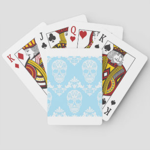 Jeu De Cartes crâne victorien bleu
