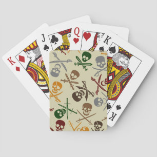 Jeu De Cartes Crânes de pirate avec les épées croisées