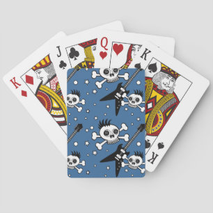 Jeu De Cartes Crânes de rock avec guitares