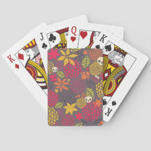 Jeu De Cartes Crânes et fleurs