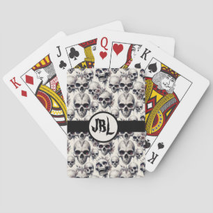Jeu De Cartes Crânes monochromes