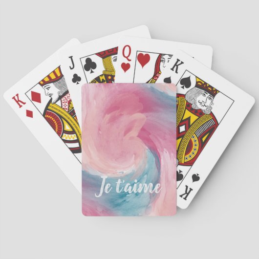 Jeu De Cartes Cravate-teinture rose et bleu Peinture d'aquarelle (dos)