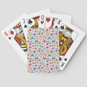 Jeu De Cartes Crayon Pastel Coeur & Fleurs
