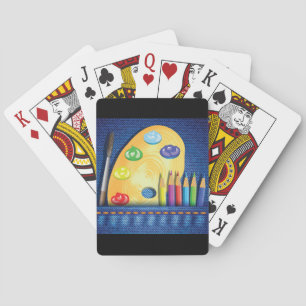 Jeu De Cartes Crayons et cartes de jeu de pinceau