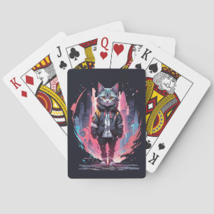Jeu De Cartes Création de chat mignon stylé