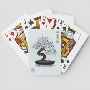 Jeu De Cartes Création graphique de bonsaï fleuri asiatique
