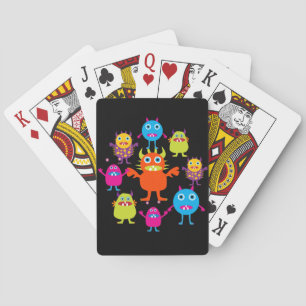 Jeu De Cartes Créatures de la fête du monstre mignonne en cercle