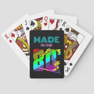 JEU DE CARTES CRÉÉ DANS LA NATURE COLORÉE DES ANNÉES 80