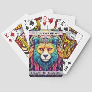 Jeu De Cartes Créez votre propre animal de totem Boho Wolf Color