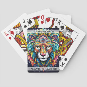 Jeu De Cartes Créez votre propre animal tribal Boho Lion Totem