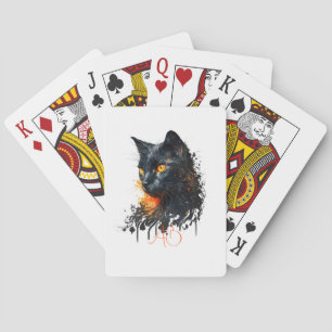 Jeu De Cartes Créez votre propre buste de chat noir enflammé