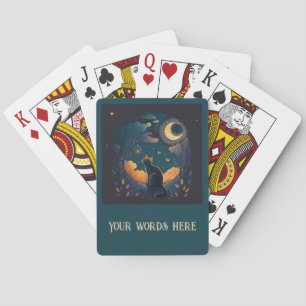 Jeu De Cartes Créez Votre Propre Chat Noir Mystique & Oiseaux