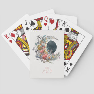 Jeu De Cartes Créez Votre Propre Croissant de Lune Floral Clair 