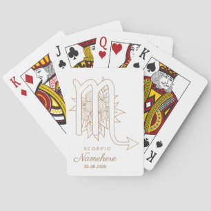 Jeu De Cartes Créez votre propre Elegant Gold & White Scorpio