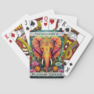 Jeu De Cartes Créez votre propre éléphant de jungle florale