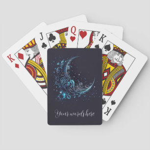 Jeu De Cartes Créez votre propre lune mystique bleu et argent