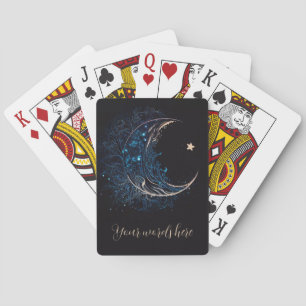Jeu De Cartes Créez votre propre lune mystique bleue et dorée