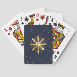 Jeu De Cartes Créez Votre Propre Mandala de Fleur Bleue et Or