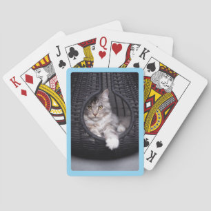 Jeu De Cartes Créez Votre Propre Photo avec une Bordure Bleu Béb