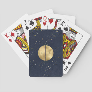 Jeu De Cartes Créez Votre Propre Pleine Lune Bleue et Or Scindée