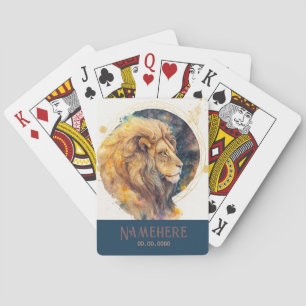 Jeu De Cartes Créez votre propre Zodiac Gold & Blue Leo