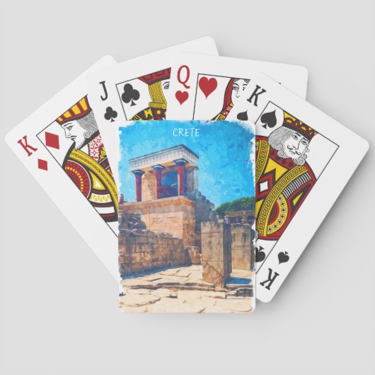 Jeu De Cartes Crète Grèce antique Temple aquarelle (dos)