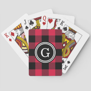 Jeu De Cartes Crimson Red Black Buffalo Check Plaid 1IR