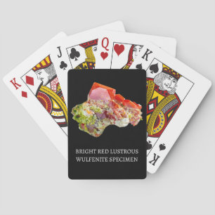 Jeu De Cartes Cristal de Wulfénite à Energie Rouge Radiante Miné