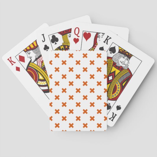 Jeu De Cartes Crochets orange sur blanc (dos)