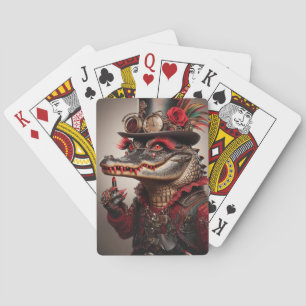 Jeu De Cartes Crocodile de Steampunk style victorien