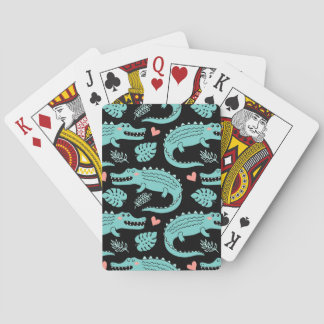 Jeu De Cartes Crocodiles de caricatures, motif mignon sans soudu