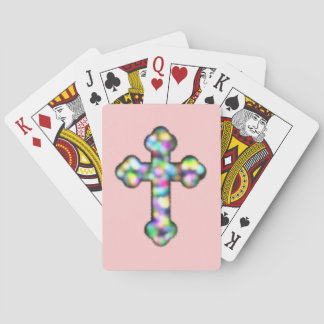 Jeu De Cartes Croix chrétienne d'arc-en-ciel
