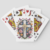 Jeu De Cartes Croix de foi florale (dos)