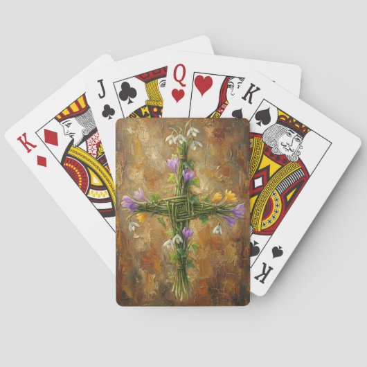 Jeu De Cartes Croix de Sainte-Brigide en joncs verts Crocus Imbo (dos)