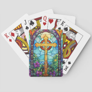 Jeu De Cartes Croix en verre tendu